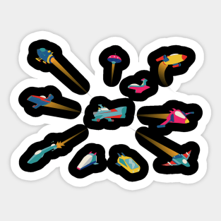 Spaceships Part III Sticker